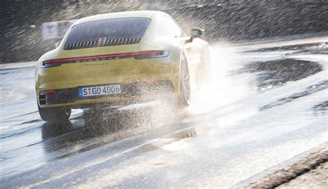 High Driving Stability Even In The Rain Porsche Newsroom