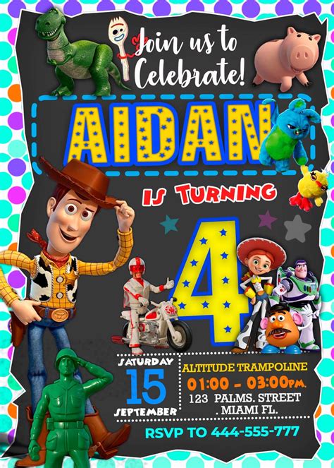 Toy Story 4 Birthday Party Invitation Lovely Invite