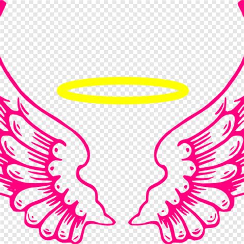 Angel Wings And Halo Angel Wings With Halo Clip Art Transparent Png