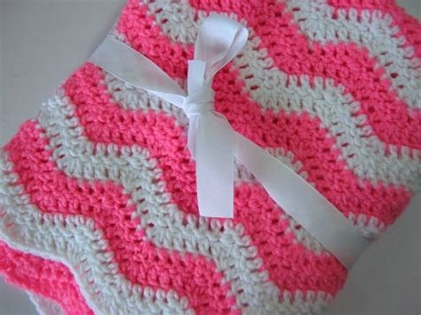Easy Ripple Baby Blanket Crochet Pdf Pattern Instant Download Etsy