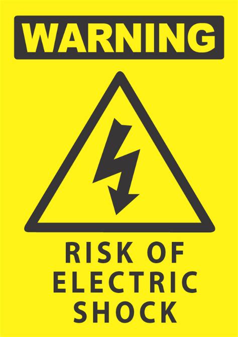 Warning Risk Of Electric Shock Industrial Signs