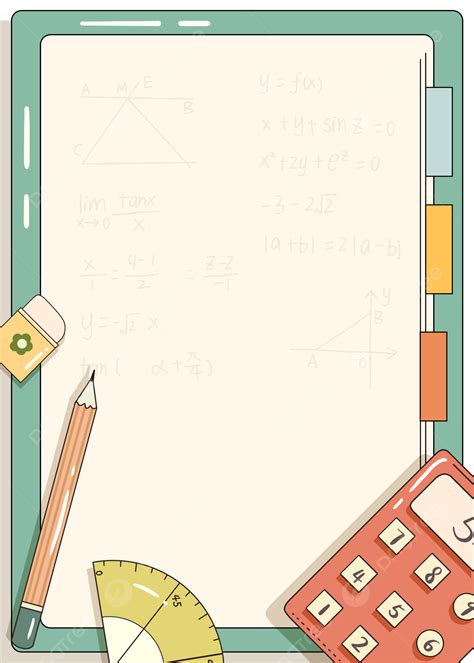 Mathematics Education Green Border Background Wallpaper Image For Free