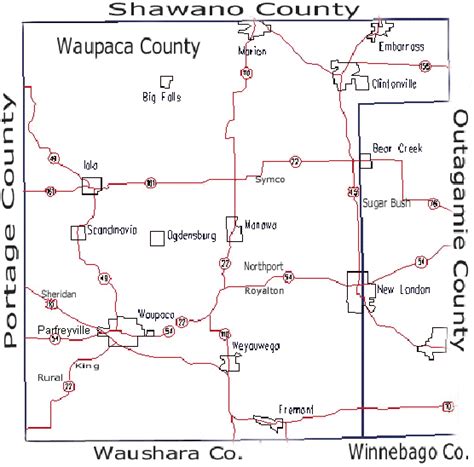 Waupaca County Map Printable