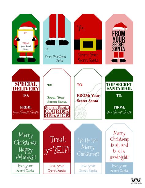 Printable Santa Gift Tags Template Free
