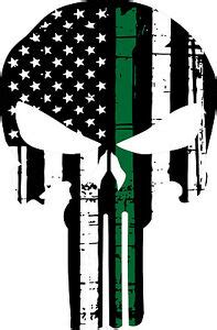 Easy to apply with application tape included. Thin Green Line Punisher USA Flag Exterior Window decal ...