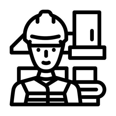 Industrial Engineer Worker Line Icon Vector Illustration 21752940
