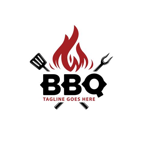 Barbecue Logo With Bbq Logotype And Fire Concept In Combination With