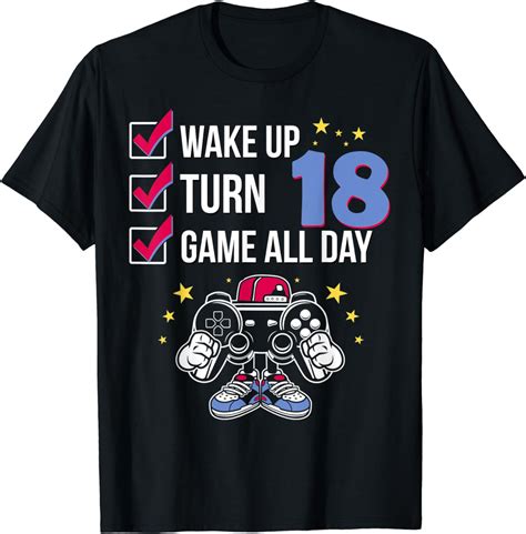 Gamer Birthday Shirt 18 Years Old Level 18 Unlocked Boy T T Shirt