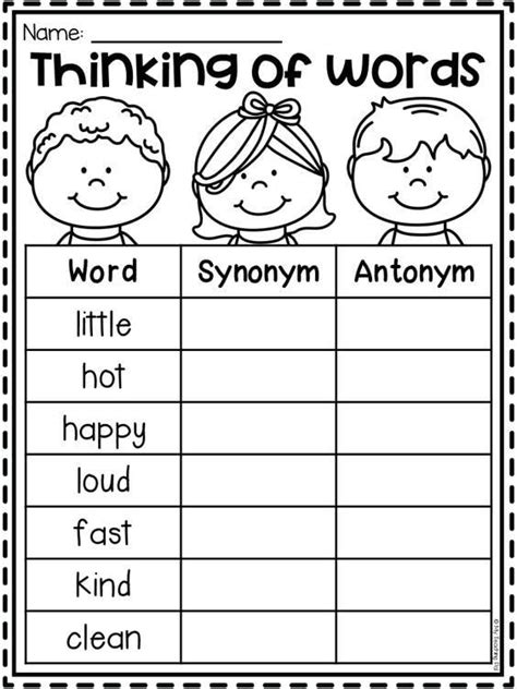 31 Word Relationships Antonyms And Synonyms Worksheet Support Worksheet