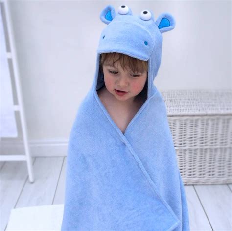 Personalised Hippo Childrens Hooded Towel Hooded Towel Childrens