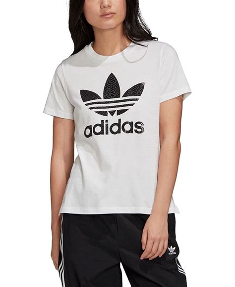 Adidas Womens Cotton Printed Logo T Shirt And Reviews Women Macys