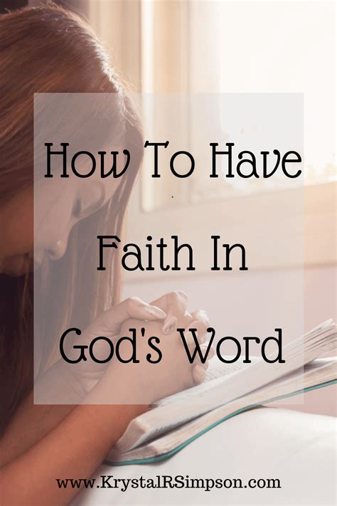 How To Have Faith In Gods Word Faith In God Faith Inspirational