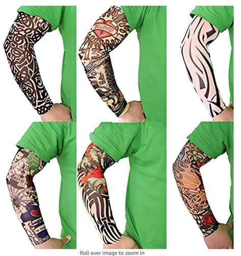 Akstore Temporary Tattoo Sleeves Set Arts Temporary Fake Slip On Tattoo Arm Sleeves Kit