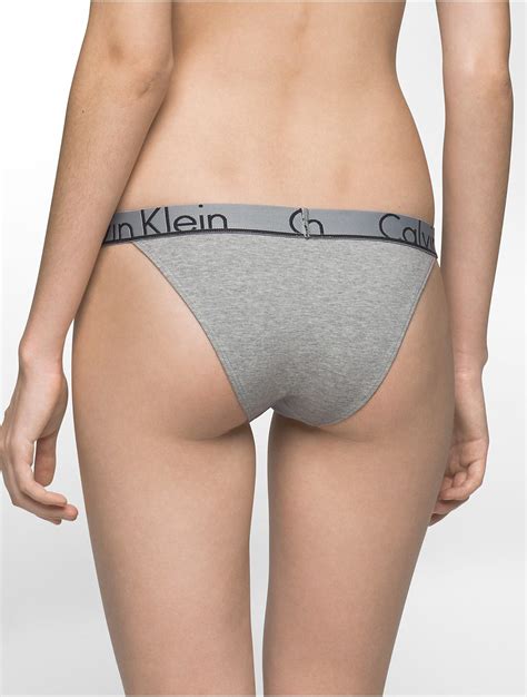 Calvin Klein Cotton Underwear Ck Id Wide Waistband Tanga In Grey Heather Gray Lyst
