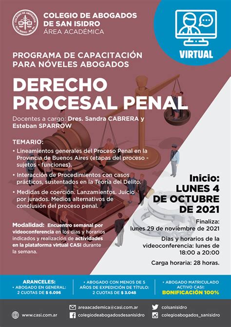 Derecho Procesal Penal Curso Virtual 2021 Colegio De Abogados De San