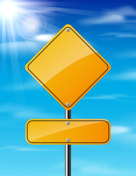 Search and download free hd traffic sign png images with transparent background online from lovepik.com. Blank yellow traffic road sign on sky background Vector ...