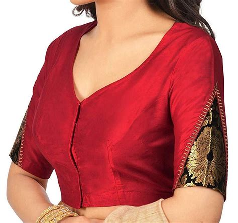 Designer Red Cotton Silk Blouse New Indian Designer Readymade Etsy