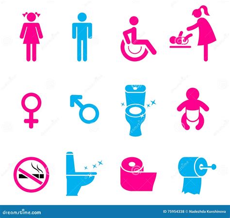 vector toilet icons set isolated on white background stock vector illustration of person