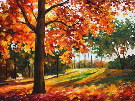 Leonid Afremov Autumn Forest Painting Autumn Forest Print For Sale