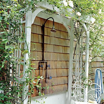 However, running new plumbing to your bathroom's ceiling can be quite costly. Wide Options of Outdoor Shower Fixture - HomesFeed