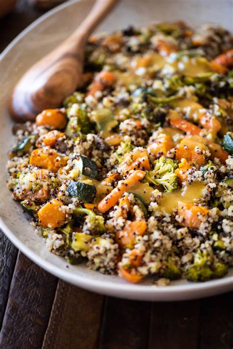 Warm Quinoa Roasted Veggie Salad With Vinaigrette Dude That Cookz