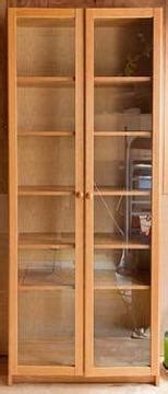 Pair of impressive, industrial, 8 foot tall, architectural doors feature galvanized steel paned frames with wood cores. $60 Tall IKEA Billy book case with wood framed glass doors ...