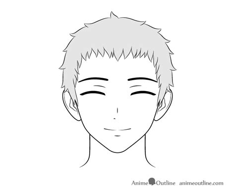 Male Anime Character Face Drawing - canvas-syrop