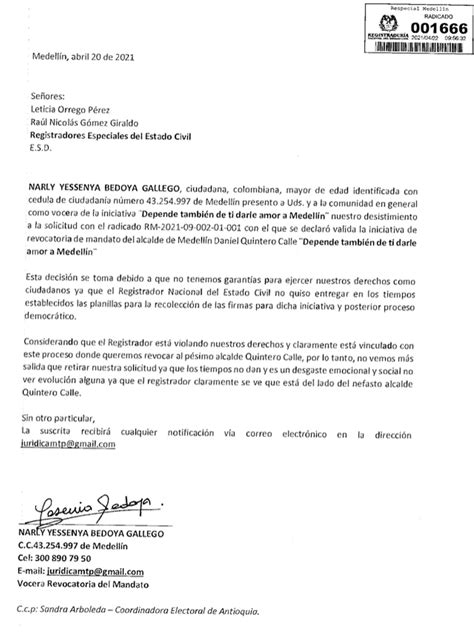 Con Cartas Falsas Pretendían Tumbar Proceso De Revocatoria Del Alcalde De Medellín Infobae