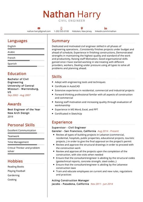 It is easy to create and share the best resumes with the help of my resume builder cv. The most recommended professional civil engineer resume ...