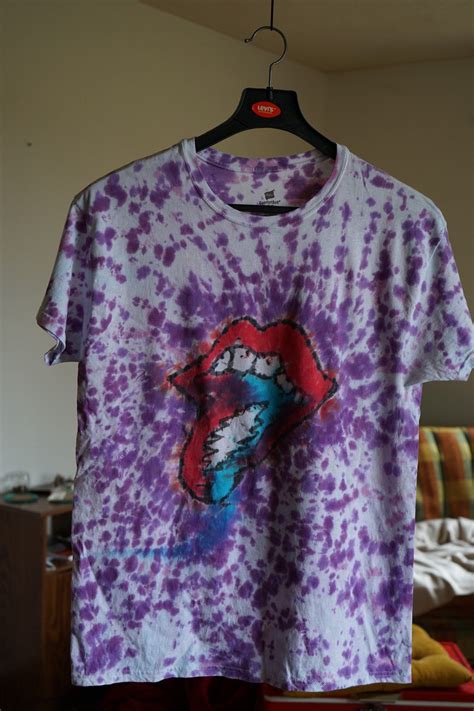 Handmade Rolling Stones Shirt Handmade Tie Dye Shirt Tie Dye Rolling