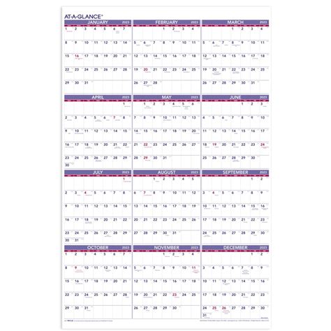 At A Glance Yearly 2023 Ry Wall Calendar Extra Large 24 X 36