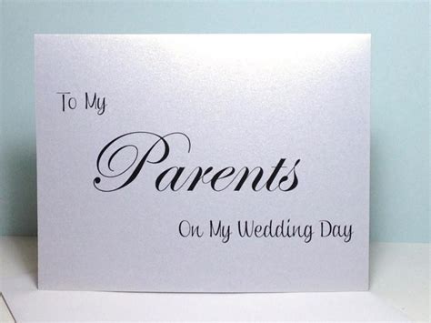What to get parents for my wedding. To My Parents On My Wedding Day Thank You Card, Wedding ...