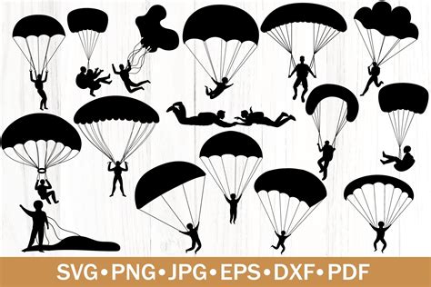 Parachutes Silhouettes Bundle Svg Graphic By Southerndaisydesign