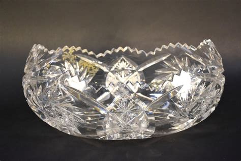 sold price a heavy bohemian cut crystal bowl h 14cm w 30cm… invalid date aest