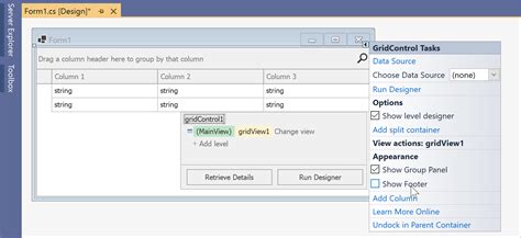 Design Time Support For DevExpress WinForms Controls For NET
