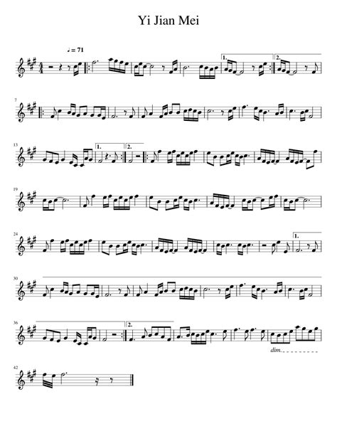 Yi Jian Mei Sheet Music For Violin Solo Download And Print In Pdf