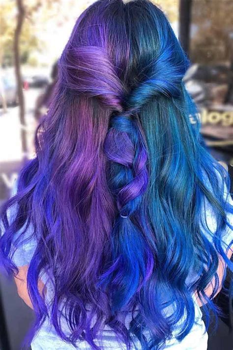 24 Blue And Purple Hair Looks That Will Amaze You Purple Hair Long Hair Styles Half Dyed Hair