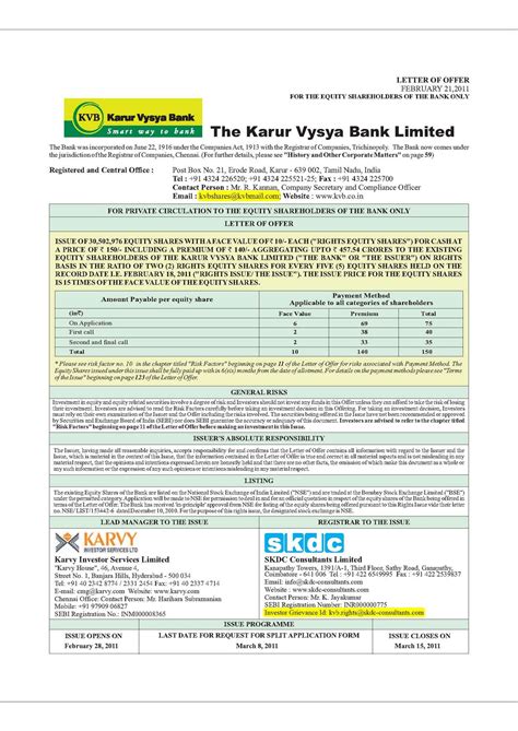 To search karur vysya bank branches details like branch ifsc code, micr code, phone number, bank toll free number, branch address, branch timings or email id, follow the below steps. EASY Ways to Invest in India: Karur Vysya Bank - Rights ...