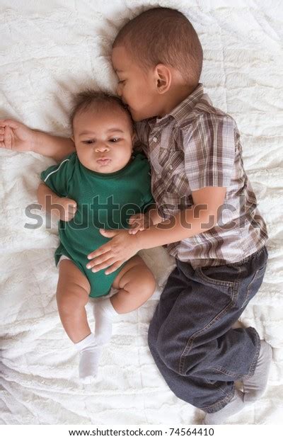 Two Multiethnic Boys Brothers Mixed Race Stock Photo 74564410