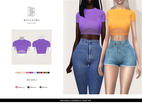 Rib Mesh Underbust Crop Top By Bill Sims From Tsr • Sims 4 Downloads