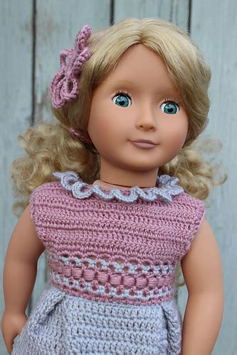 ravelry box pleat 18 doll dress crochet pattern by knit n play
