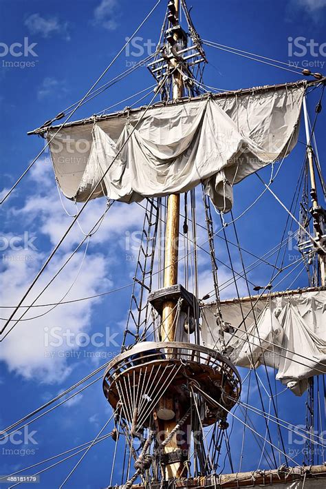 Old Sailing Ship Mast Stock Photo Download Image Now Galleon Boat