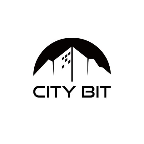Building Logo Simple Modern Flat Black Sky Town Silhouette Design Idea