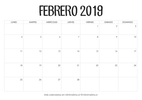 Resultado De Imagen Para Calendario Febrero 2019 Para Imprimir Free