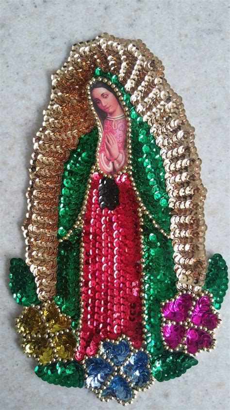 Virgen De Guadalupe Sequin Patch Our Lady Guadalupe Sequin Applique