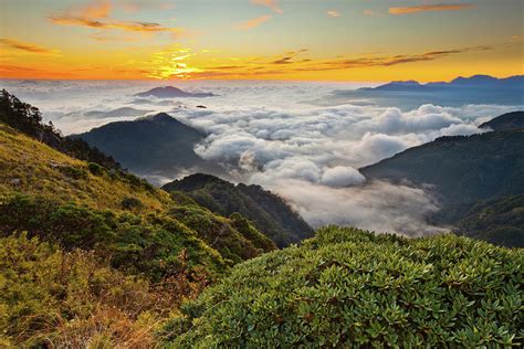 Hehuan Mountain Sunset In Taiwan By Higrace Photo