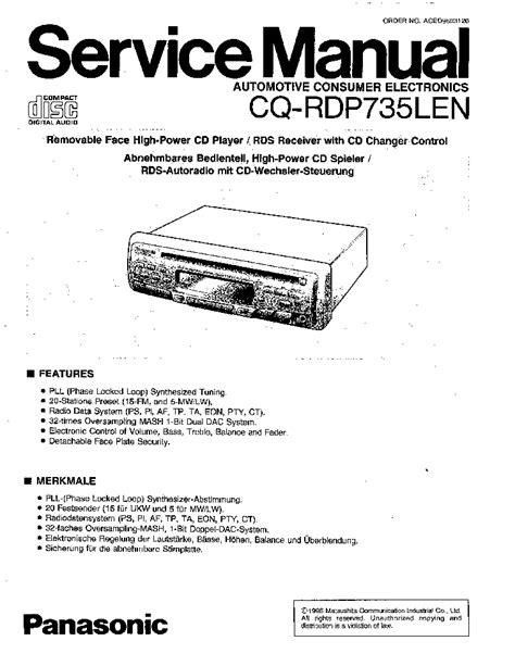 Panasonic Cd Player Wiring Harness