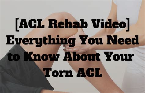 Dubbed the crucial ligament back in the 1800s, it's better known now as the anterior cruciate ligament due to its configuration within the knee. ACL Rehab Video Everything You Need to Know About Your ...