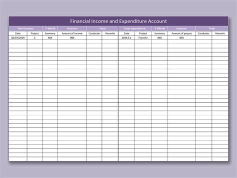 Excel Of Financial Income And Expenditure Account Xlsx Wps Free Templates