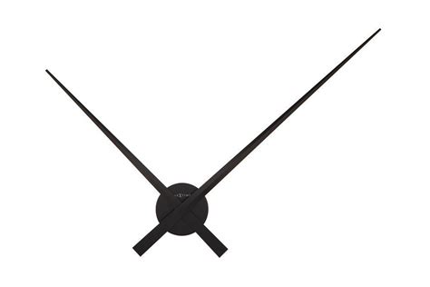 Nextime Hands Wall Clock 90 Diameter Aluminum Black La Pile